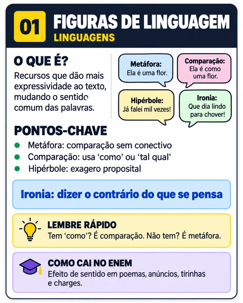 Flashcard de Linguagens: Figuras de linguagem