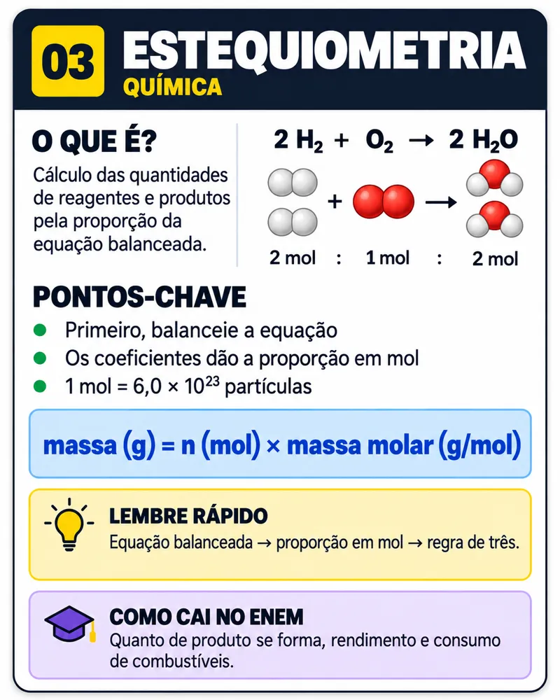 Flashcard de Química: Estequiometria